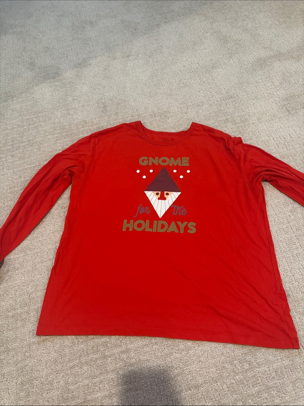 Wondershop Red Gnome for the Holidays Long Sleeve Tee